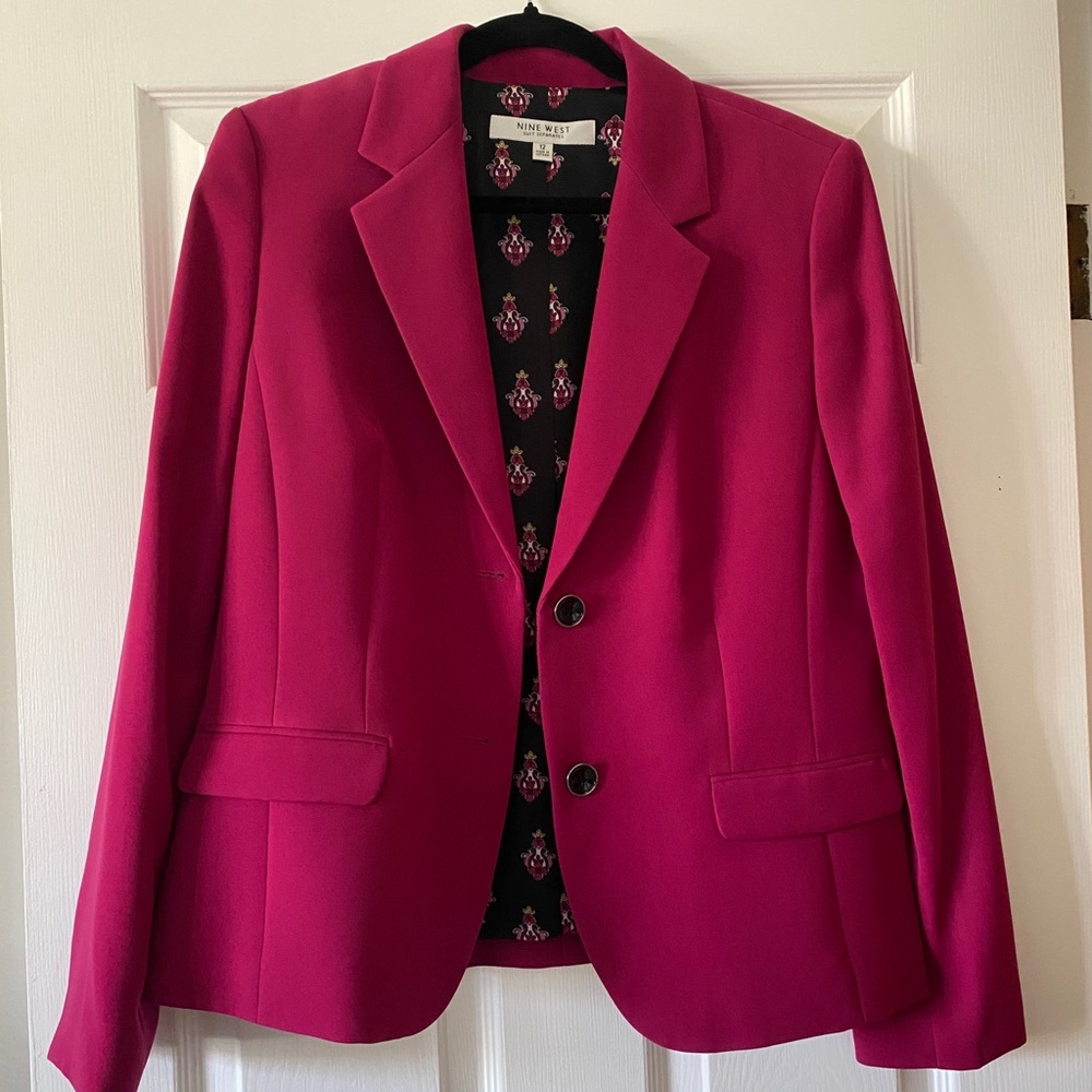 Nine West Fuchsia Pink Single-Breasted Blazer